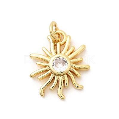 Brass Micro Pave Cubic Zirconia Pendants KK-Z135-05G-02-1