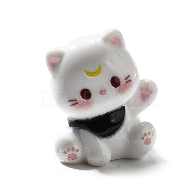Opaque Cute Little Cat Resin Ornament RESI-S015-02B-1