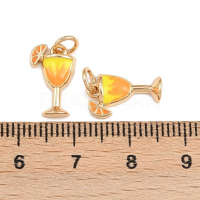 Brass Enamel Pendants KK-B157-20G-02-1