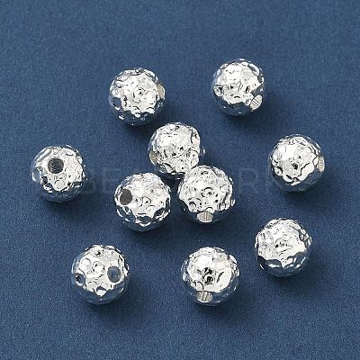 304 Stainless Steel Hammered Round Spacer Beads SA-CBA37BC-01C-S-1