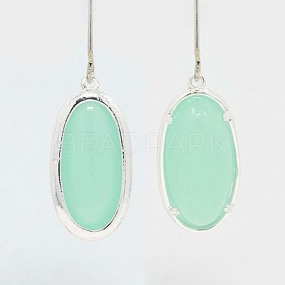 Silver Color Plated Brass Glass Pendants GLAA-J047-06S-1