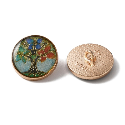 Alloy Enamel Shank Buttons BUTT-WH0015-52A-1