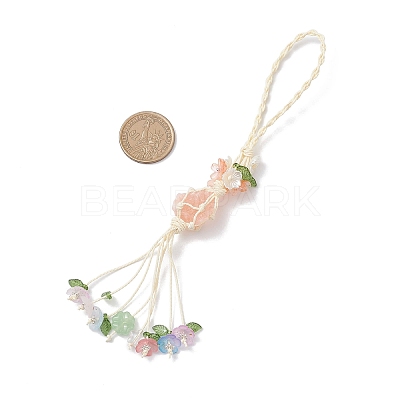 Nuggets Natural Gemstone Net Pouch Pendant Decorations HJEW-JM04260-03-1