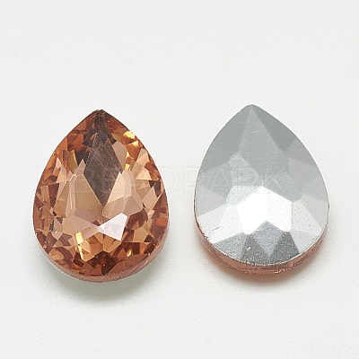 Pointed Back Glass Rhinestone Cabochons RGLA-T081-18x25mm-08-1