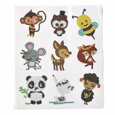 DIY Animal Theme Diamond Painting Stickers Kits For Kids X-DIY-O016-15-1