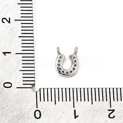 Brass Micro Pave Clear Connector Charms CU-CBA3D76-01P-1