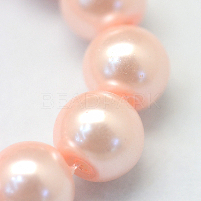 Baking Paint Pearlized Glass Pearl Round Bead Strands HY-Q003-12mm-05-1
