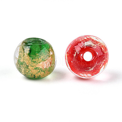 Handmade Gold & Silver Foil Glass Beads FOIL-N030-03A-01-1