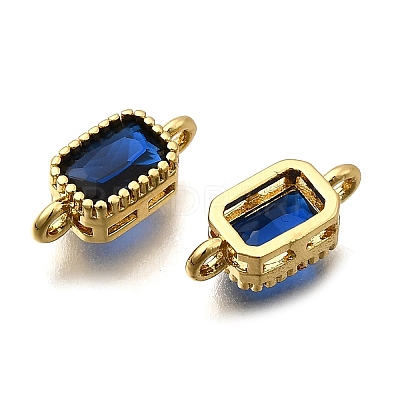 Real 18K Gold Plated Brass Micro Pave Cubic Zirconia Links Connectors ZIRC-L100-009G-01-1
