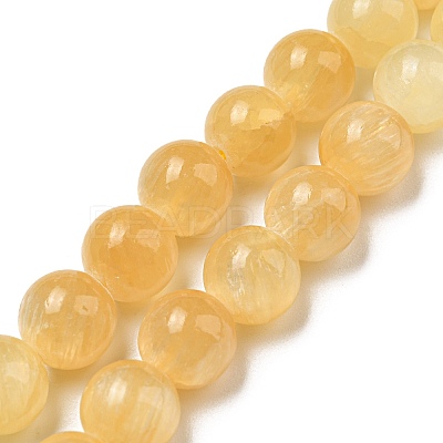 Natural Honey Calcite Beads Strands G-R494-A05-04-1