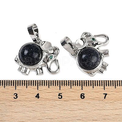 Synthetic Blue Goldstone Pendants G-I374-A-P06-1