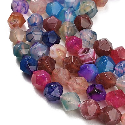 Natural Agate(Dyed & Heated) Beads Strands G-K425-B08-01-1