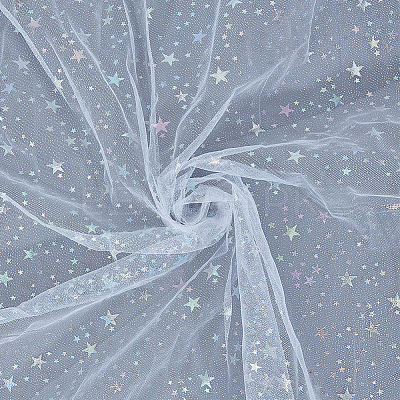 1 Yard Star Polyester Mesh Fabric DIY-CY0003-80A-1