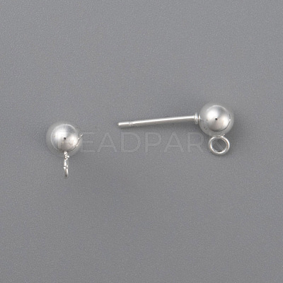 304 Stainless Steel Ball Stud Earring Post STAS-H410-10S-B-1