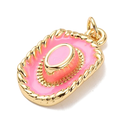Brass Enamel Pendants KK-K408-66G-03-1