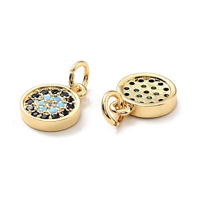 Eco-friendly Brass Micro Pave Colorful Cubic Zirconia Pendants KK-D080-43G-1
