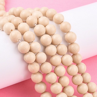 Natural Fossil Beads Strands X-G-E110-8mm-2-1