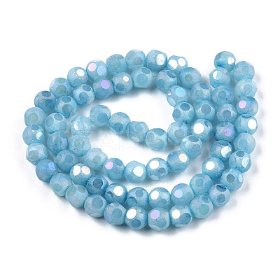 Opaque Frosted Glass Beads Strands EGLA-N006-076B-1