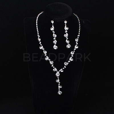 Brass Rhinestones Necklaces & Earring Sets for Women WGF929C-03-1