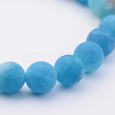 Natural Weathered Agate Stretch Beads Bracelets X-BJEW-JB02513-04-1