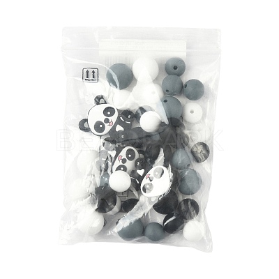 40Pcs 10 Styles Silicone Beads SIL-FS0001-27B-1