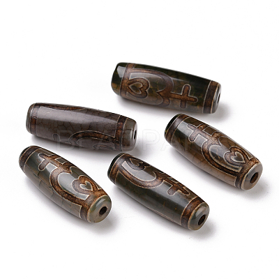 Tibetan Style dZi Beads X-TDZI-E004-18-1