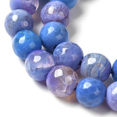 Dyed & Heated Natural Fire Crackle Agate Beads Strands G-P539-B01-03-1