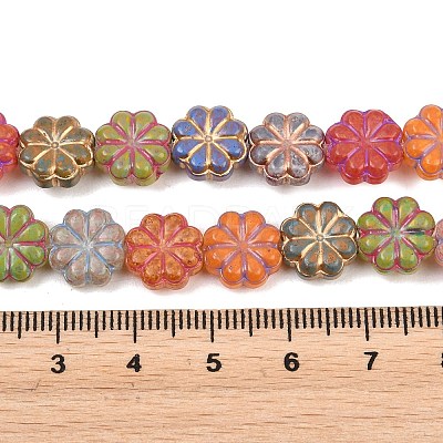 Painted Glass Beads Strands X-GLAA-F133-07B-1