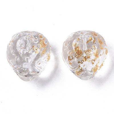Transparent Spray Painted Glass Beads GLAA-R215-01-B09-1
