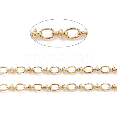 Rack Plating Brass Oval & Knot Link Chains CHC-K013-02-1