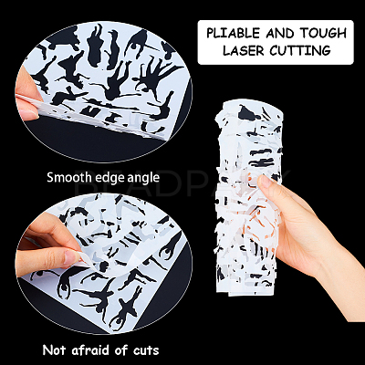 1Pc Dancer Plastic Drawing Stencils DIY-GF0010-01-1