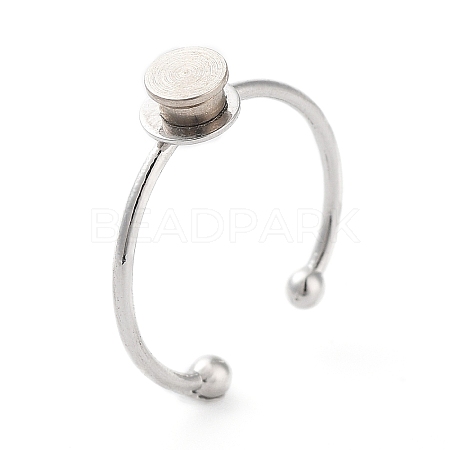 Brass Open Cuff Ring Components KK-Q799-01P-01-1