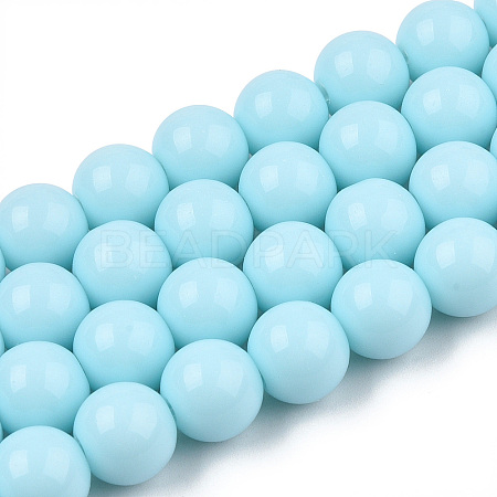 Opaque Solid Color Glass Beads Strands GLAA-T032-P4mm-10-1-1