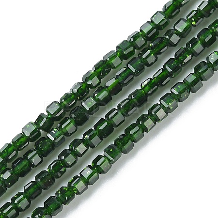 Synthetic Green Goldstone Beads Strands G-F748-P03-01-1