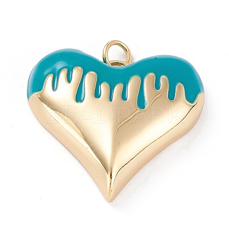 Brass Enamel Pendants KK-P201-24G-A-1