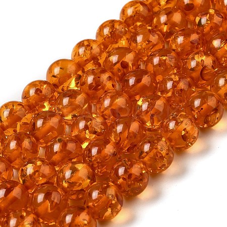 Resin Imitation Amber Beads Strands RESI-Z017-01C-1