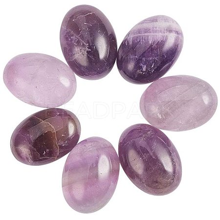 Natural Amethyst Flat Back Cabochons PH-G-G741-13x18mm-1