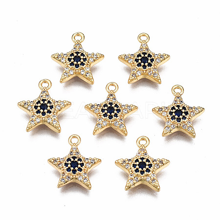 Brass Micro Pave Cubic Zirconia Charms KK-Q277-069-NF-1