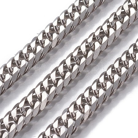 Tarnish Resistant 304 Stainless Steel Cuban Link Chains CHS-P007-31P-1