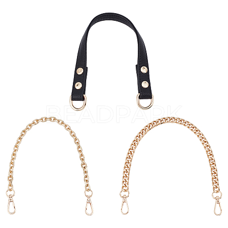WADORN 3Pcs 3 Style Iron Cable Chain Bag Handles FIND-WR0005-04-1