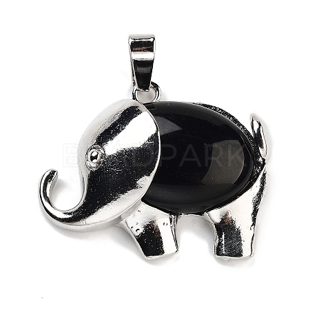 Natural Obsidian Pendants G-G112-01P-13-1