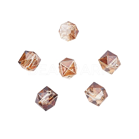 Two Tone Transparent Spray Painted Acrylic Bead X-ACRP-T005-26A-1