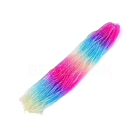 Gradient Color Baking Painted Glass Bead Strands DGLA-A039-T2mm-A08-1