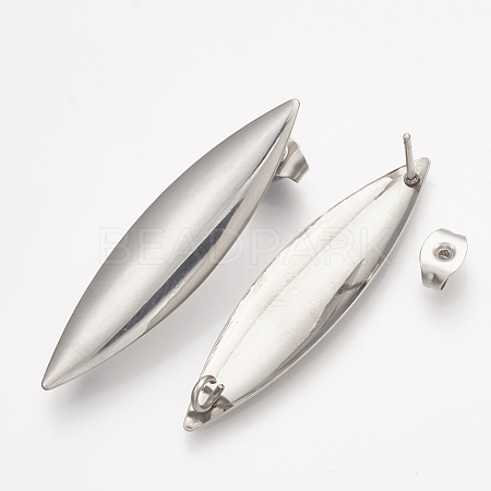 Non-Tarnish 304 Stainless Steel Stud Earring Findings STAS-Q231-09A-1