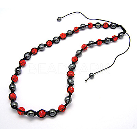 Fashion Polymer Clay Rhinestone Necklaces X-NJEW-Q172-2-1