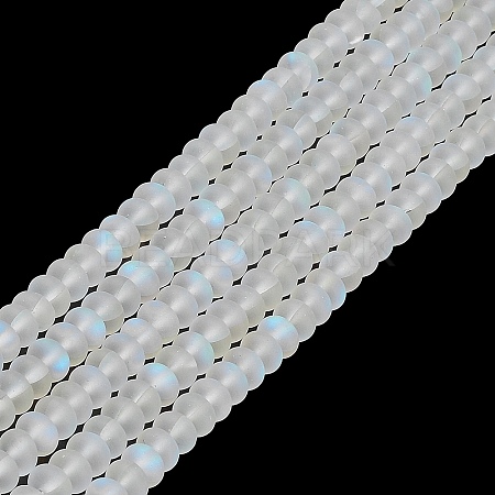 Frosted Transparent Glass Beads Strands FGLA-M002-01I-1