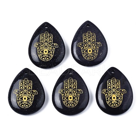 Synthetic Blue Goldstone Pendants G-T122-73B-1