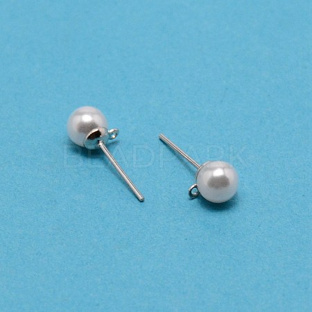 304 Stainless Steel Stud Earring Findings STAS-WH0029-02B-02-1