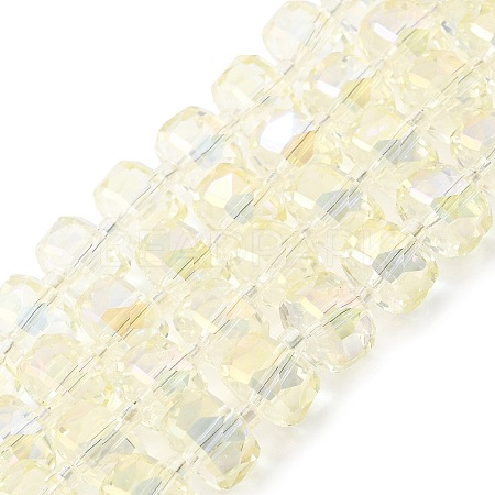 Transparent Electroplate Glass Beads Strands EGLA-P062-01A-01-1