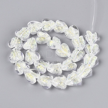 Handmade Foil Lampwork Beads Strands FOIL-T008-08B-1